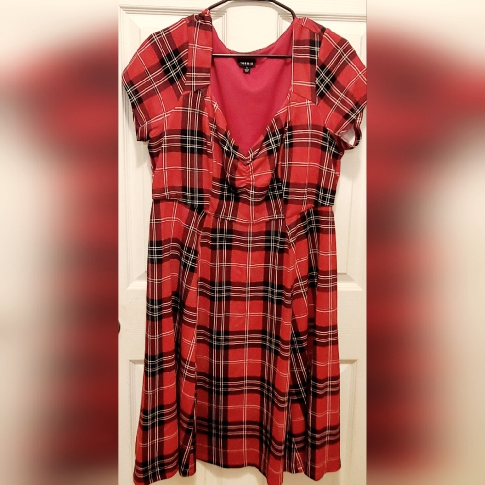 Torrid Red Plaid Skater Dress!